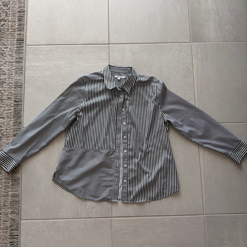 Chico’s Women’s Mix Match Stripped Button-down Shirt